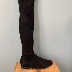 Stuart Weitzman Over The Knee Velvet Black Boots